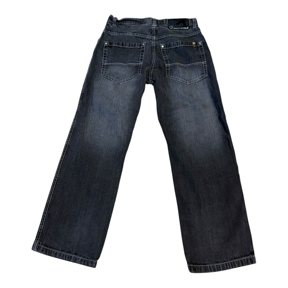 SouthPole Wide Leg Jeans Men Size 32 (31x29) Black Skateboard Streetwear Y2K